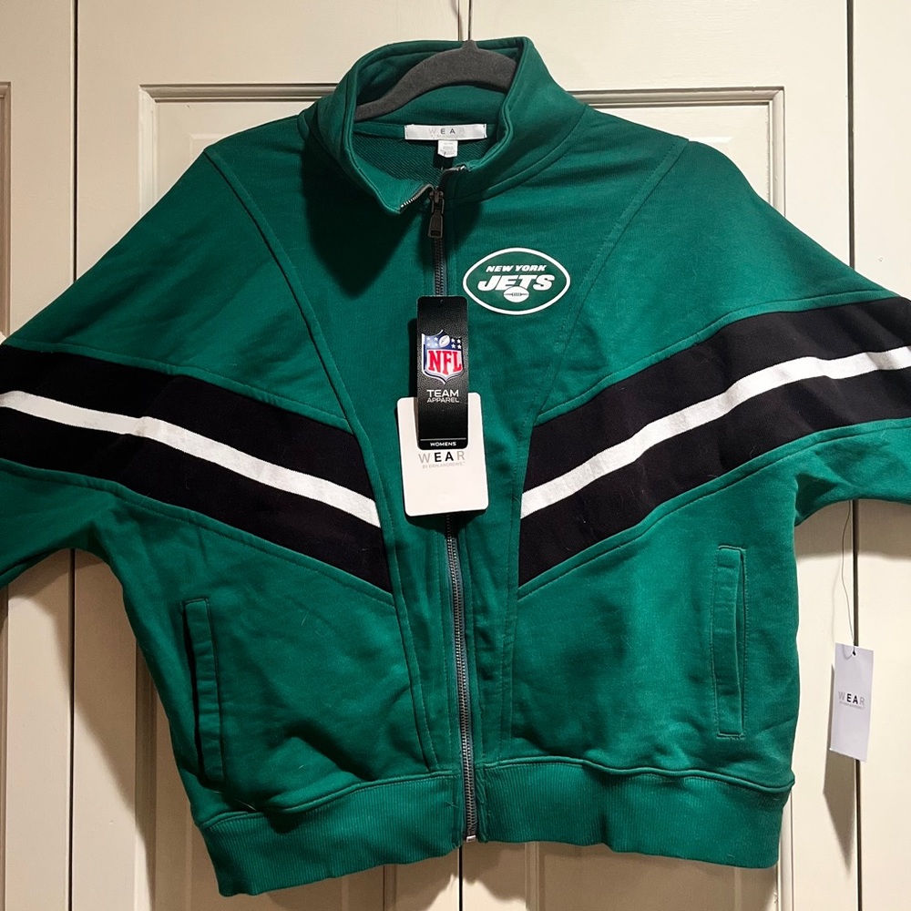 NY Jets Women’s Sweatshirt WEAR by Erin Andrews Medium Green Football